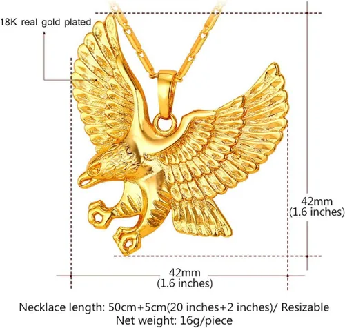 Vista 3 de U7 Collares punk camaleónáguiladragónhalcónlobo para hombres y mujeres, colgante de animal de acero inoxidable negro retro, regalo de joyería
