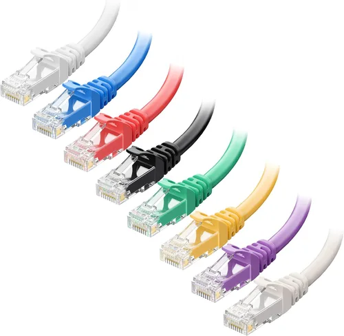 Vista 11 de Cable Matters Paquete de 8 cables Ethernet Cat 5e cortos sin enganches, cable Gigabit Cat5e, cable Ethernet Cat5e, negro