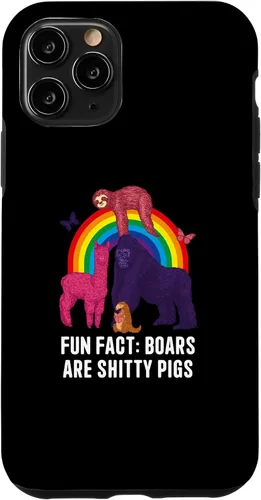 Vista 11 de iPhone 12 mini Boars Are Shitty Pigs Funny Animal Pun Humor Animal Meme Case