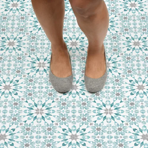 Vista 5 de FloorPops FP2949 Radiance Peel & Stick - Azulejos para suelo, color azul