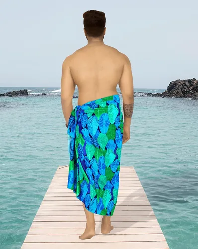 Vista 3 de HAPPY BAY Traje de baño corto hawaiano para hombre, traje de baño de verano para hombre, vacaciones, playa, vacaciones, ropa de playa, pareo