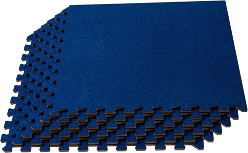 Vista 12 de We Sell Mats 3/8 Inch Thick Interlocking Foam Carpet Tiles Durable Carpet Squares Anti Fatigue Support for Home Office or Classroom Use