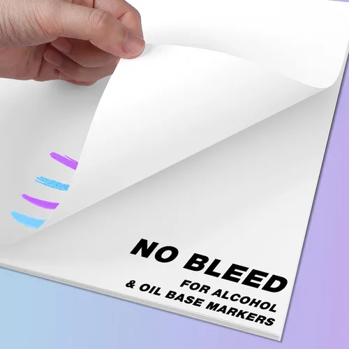 Vista 3 de Fulmoon 150 hojas de papel marcador a prueba de sangrado para marcador de alcohol, almohadilla de papel de dibujo para niños, artistas, estudiantes