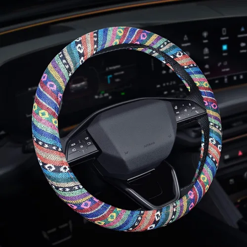 Vista 8 de Funda para Volante de Auto, Accesorios para Volante, Funda Universal de 15 Pulgadas de Microfibra Transpirable LCE de Seda, Protector Universal