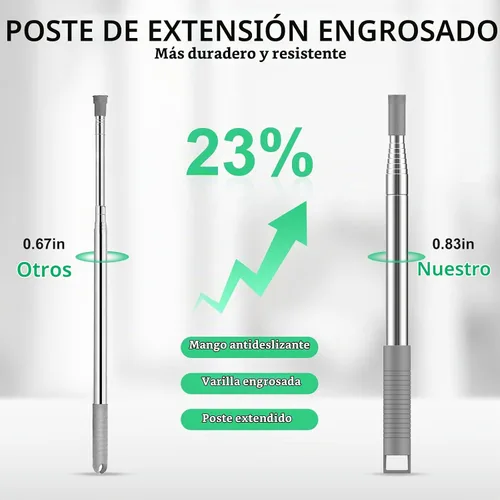 Vista 4 de SetSail Plumeros extralargos con poste de extensión de 100 pulgadas para Gris