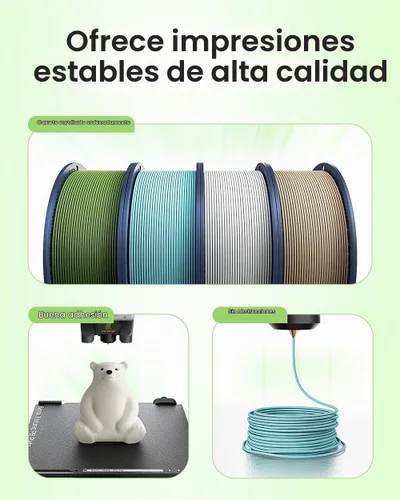 Vista 6 de SUNLU - Filamento PLA mate de 1/16 pulgadas para impresora 3D, carrete compatible con filamento de repuesto Bambulab, de 2.2 libras, textura