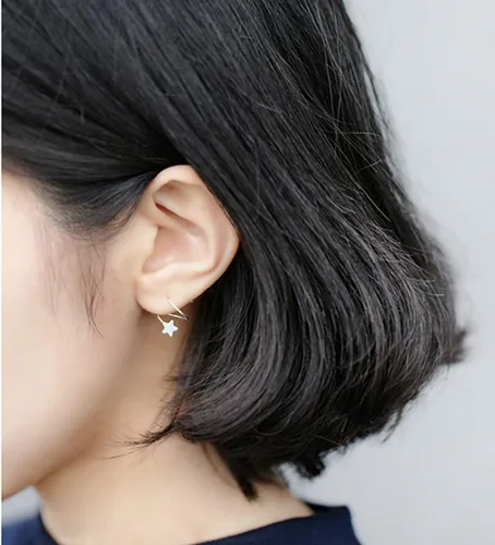 Vista 5 de Sluynz - Aretes de plata con diseño de estrella para mujer y adolescente