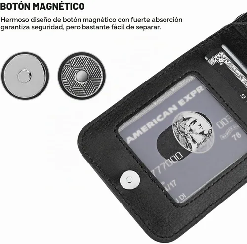 Vista 7 de KIHUWEY - Funda tipo cartera para iPhone 11, tarjetero con soporte, color negro Ranuras para tarjetas de crédito, soporte, piel sintética