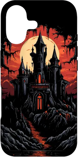 Vista 32 de Carcasa de fantasía oscura para iPhone 16 Castillo gótico Arquitectura Gótica Brujería