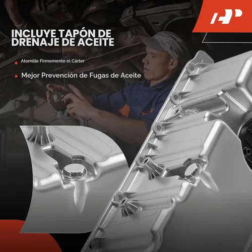 Vista 7 de A-Premium Cárter de aceite de motor con tapón de drenaje compatible