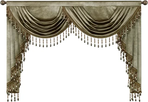 Vista 40 de VOGOL Cenefa de cortinas de terciopelo grueso para dormitorio, cenefas de cascada de lujo con aislamiento térmico dorado para sala de estar formal