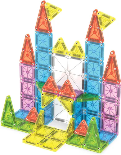 Vista 6 de Magna-Tiles microMAGS Set de Viaje Deluxe de 55 Piezas de Construcción Magnética, La Marca Original de Construcción Magnética