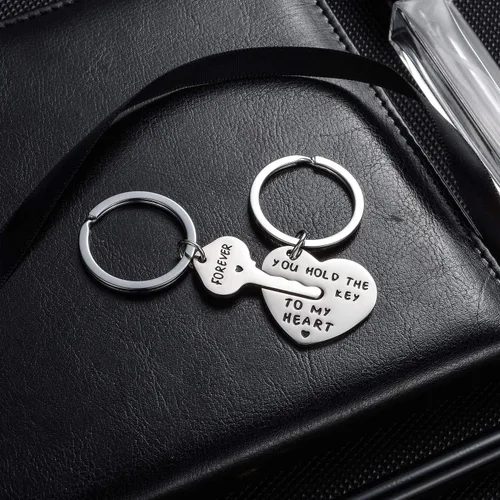 Vista 3 de Regalos de San Valentín para novia, novio, You Hold The Key To My Heart Forever - Llavero para pareja, marido, esposa, amor, llavero, llavero