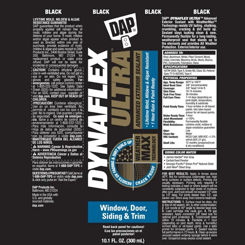 Vista 8 de DAP Dynaflex Ultra Advanced Sellador exterior, negro, 10.1 onzas (7079818220)