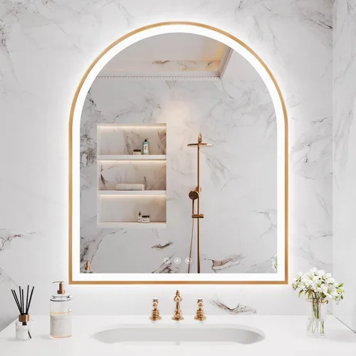 Vista 15 de Espejo de baño con iluminación LED arqueada de 24 x 30 pulgadas con luces