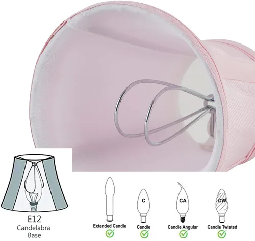 Vista 2 de EFINEHOME Mini lámpara con clip para bombillas de candelabro, pantalla de tela de barril solo para bombillas de vela, lámpara de pared, accesorios