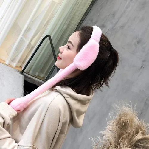 Vista 2 de Topwon Bonita diadema de conejo de peluche con orejas que se abren al presionar las patas (banda para el pelo de conejo)