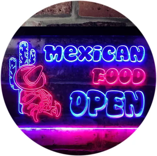 Vista 11 de ADVPRO Letrero de neón LED de doble color, barra de cactus de comida mexicana, azul y rojo, 12 x 8.5 pulgadas st6s32-i0101-br
