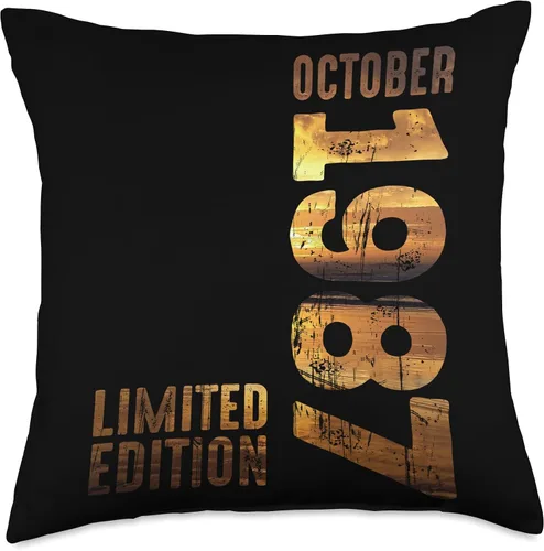 Vista 4 de Month October 1987 Retro Sunset 1987 Vintage 1987 Since 1987 Throw Pillow