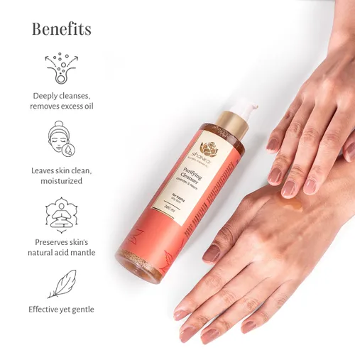 Vista 3 de Shankara Limpiador purificador para mujeres con lavanda, hamamelis y hoja de olivo, limpiador facial perfecto para eliminar el maquillaje