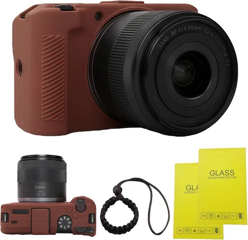Vista 10 de Funda EOS R50V, funda protectora de silicona suave para cámara digital Canon EOS R50 V, diseño antiarañazos, ajuste delgado, con 2 protectores