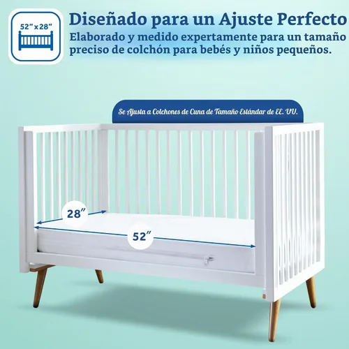 Vista 3 de Sealy Baby SafetyCase Protector de colchón impermeable transpirable para cuna, funda de cama infantil, funda de cama con cremallera, sin ruido