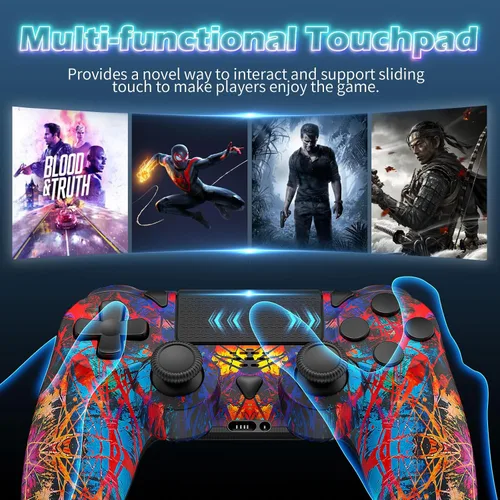 Vista 3 de 2 Pack Wireless Controller for PS4ProSlim Consoles, Compatible with Playstation 4, Steam, PC WindowsiOSAndroid with Upgraded Analog