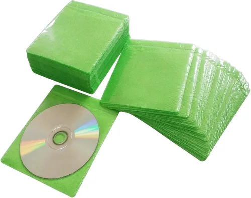 Vista 13 de Fundas para CD/DVD/BluRay, funda de plástico de repuesto de doble cara para carpetas de almacenamiento de CD y DVD, paquete de 100 unidades (azul)