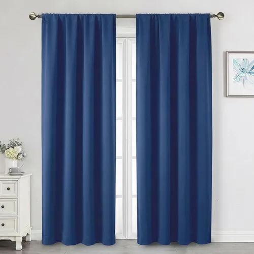 Vista 128 de Cortinas opacas para dormitorio, sala de estar, juego de 2 paneles de 54 pulgadas de largo, cortinas de oscurecimiento de habitación con aislamiento