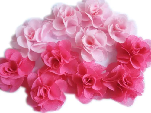 Vista 67 de YYCRAFT Paquete de 30 diademas de flores de gasa de 2 pulgadas, color rosa bebé