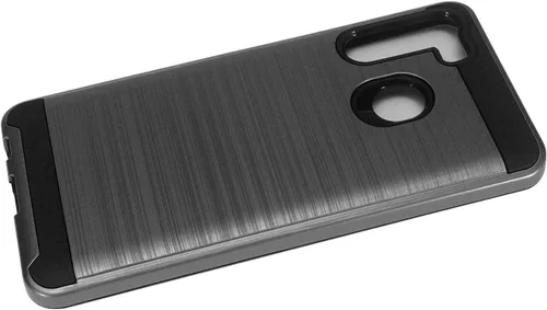 Vista 6 de Para Samsung Galaxy A21 (SM-A215) - Funda de teléfono estilo cepillado - CS3 Gris
