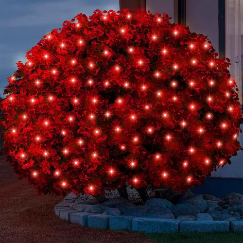 Vista 11 de Meteds 6 pies x 4 pies luces LED de red de Navidad con cable verde, luces de red impermeables certificadas UL conectables para arbustos, árboles