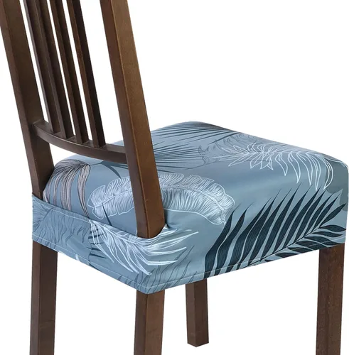 Vista 18 de SearchI Juego de 2 fundas de asiento elásticas para sillas de comedor, suaves, extraíbles y lavables, para sillas de comedor, protector de asiento