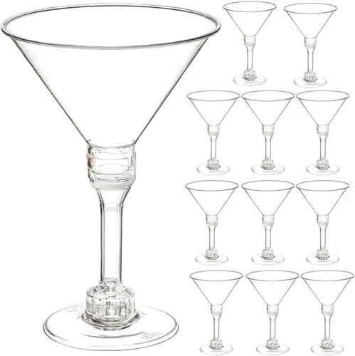 Vista 10 de Kichvoe 12 tazas de cóctel irrompibles elegantes para fiestas, bodas y uso diario para vino, whisky y postres, vasos duraderos para bebidas