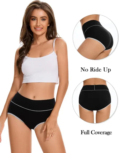 Vista 2 de Migbean Paquete de bragas de algodón para mujer, paquete de ropa interior de algodón para mujer, talla grande, ropa interior de algodón 25