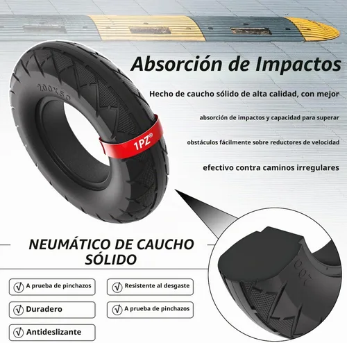 Vista 6 de 1PZ Neumático sólido 200x50 (8x2) para scooter de gas Razor E100 E150 E175 E200