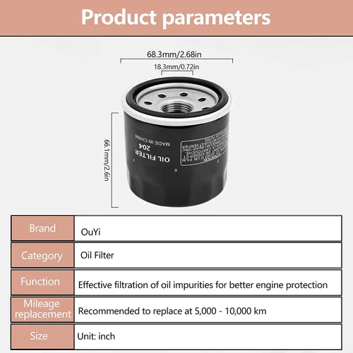Vista 2 de OuYi Filtro de aceite compatible con Honda Goldwing 1800 GL1800 NC700X NC750X RC51 ST1300 VFR800 VFR1200X VT1300 Shadow 750 VTR1000 VTX 1300 1300C