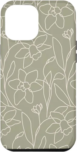 Vista 26 de Poppy Flower Line Art Modern Leaves Boho Artichoke Green Case for iPhone 17