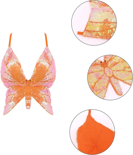 Vista 5 de Mocure - Blusa de tirantes con lentejuelas brillantes para mujer