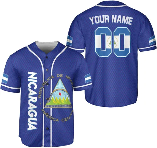 Vista 16 de Camiseta de béisbol de Nicaragua personalizada, camiseta de béisbol de Nicaragua personalizada para hombres y mujeres, camisas nicaragüenses