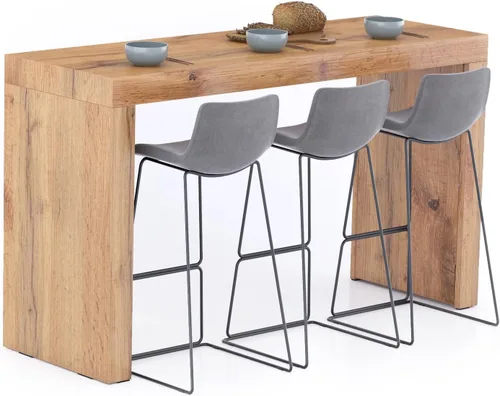 Vista 20 de Mobili Fiver Evolution - Mesa alta de bar de cocina fabricada en Italia Ahorra Espacio, Mesa de altura de mostrador montada en la pared para 1