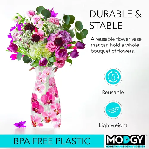 Vista 3 de MODGY Jarrones expandibles para flores, florero plegable moderno de plástico para centros de mesa, decoración de mesa de comedor de boda, sala