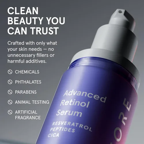 Vista 4 de iRestore Suero de retinol para cara, 1% retinol con péptidos y ácido hialurónico, suero nocturno antienvejecimiento para pieles sensibles, sin