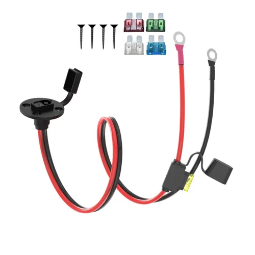 Vista 15 de ELFCULB Cable de Extensión de Enchufe SAE de Puerto de Pared Lateral de Alimentación 10AWG 2FT (0.6m) a Conectores SAE, con Fusible de 10A 15A 20A
