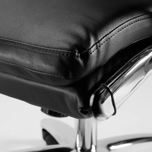 Vista 6 de Bush Business Furniture Modelo Silla de oficina ejecutiva de cuero con respaldo alto en color negro Solución de asiento ergonómico para estación
