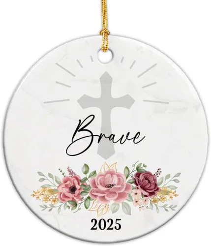 Vista 20 de Adorno de cerámica de bautizo bautizado con oso, recuerdo de bautizo personalizado de animales, adorno de bautismo personalizado de Dios bendiga