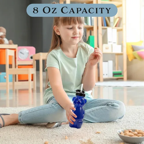 Vista 7 de Honey Bear - Vasos de paja (paquete de 3); botellas de terapia de 8 onzas con popotes flexibles