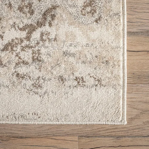 Vista 9 de nuLOOM Freja Faded - Alfombra floral redonda, 5 pies, color beige