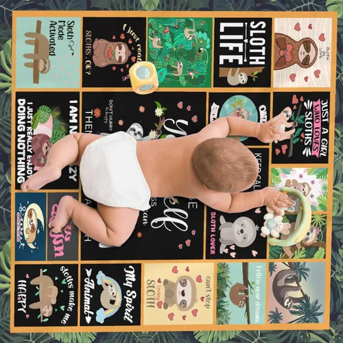 Vista 5 de Linda manta de perezoso, regalos lindos de perezosos para niñas, niños y mujeres, decoración de animales de peluche de perezoso, manta ligera