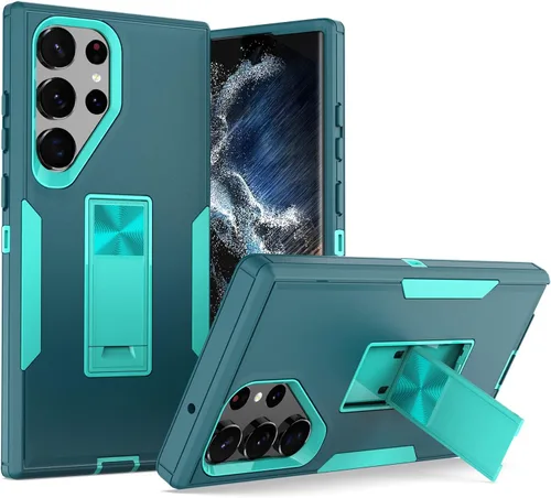 Vista 11 de Funda diseñada para Samsung Galaxy S23 Ultra con soporte, protección contra caídas funciona con soporte magnético para automóvil, a prueba de polvo